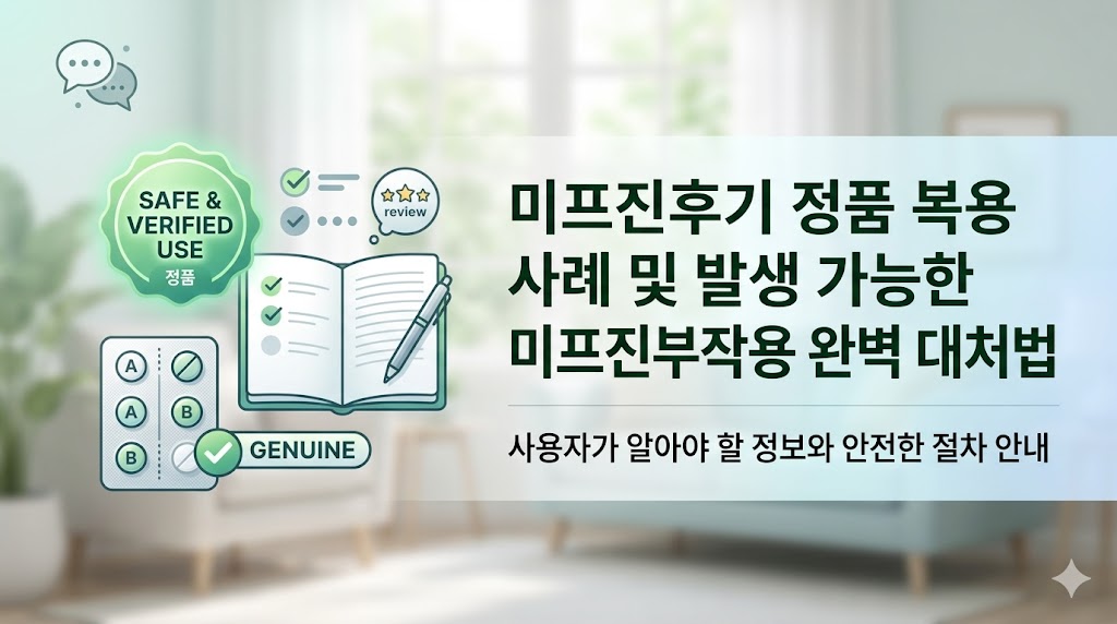 실제 미프진후기 및 주의해야 할 미프진부작용 증상
